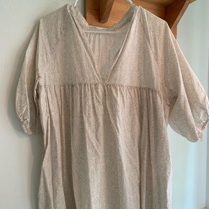 Everlane shirred mini dress